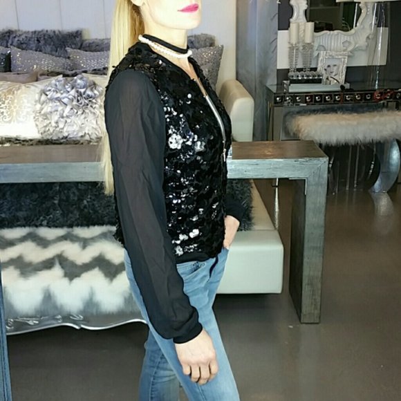 SEQUIN BOMBER JACKET - Picture 3 of 3